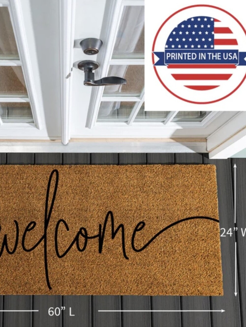 Oversized Welcome Coir Mat, 60"x24" - Picture 2 of 2